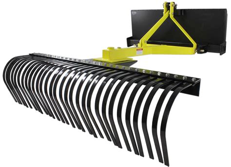 push rake for skid steer|pull behind rake attachment.